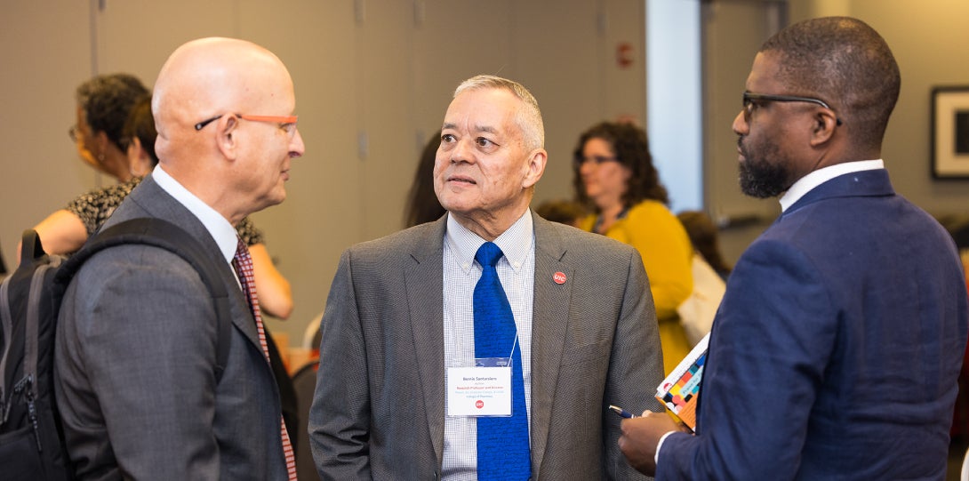 Carlos Crespo, Dean, College of Applied Health Sciences; Bernie Santarsiero, Research Professor and Director, Pharmaceutical Sciences, Graduate College and the Office of the Vice Chancellor for Research; Jeremiah Abiade, Director, DuSable Scholars Program