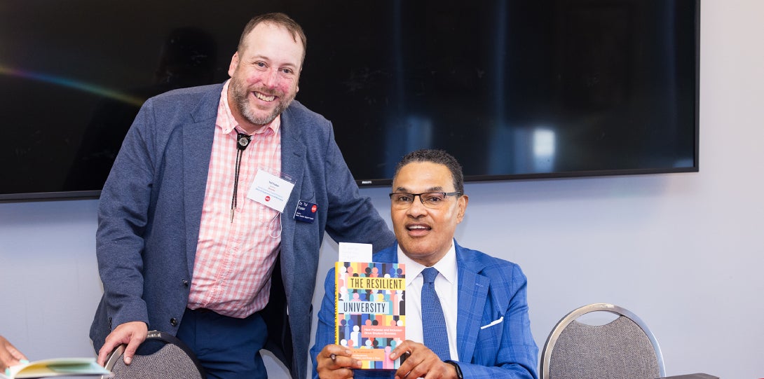 Tol Foster, Director, Native American Support Program and Dr. Freeman Hrabowski III, President Emeritus, UMBC