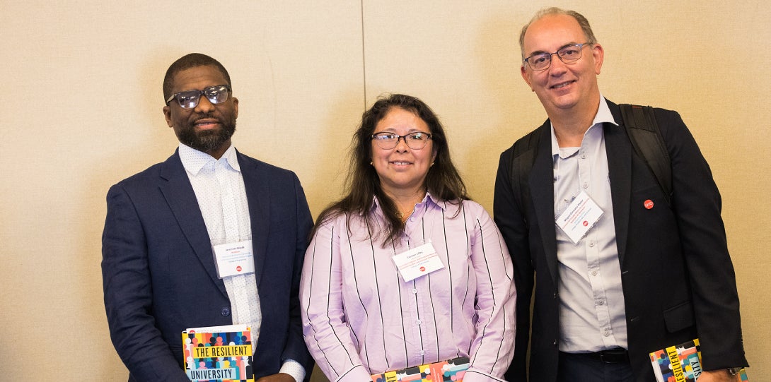 Jeremiah Abiade, Director, DuSable Scholars Program, Carmen Lilley, Associate Professor and Associate Dean of Graduate Studies and Inclusive Excellence, College of Engineering; Miquel Gonzalez-Meler, Assistant VP Faculty Affairs for Leadership; Associate Vice Chancellor for Research & Professor of Biological Sciences, Office of the Vice Chancellor for Research and the College of Liberal Arts and Sciences