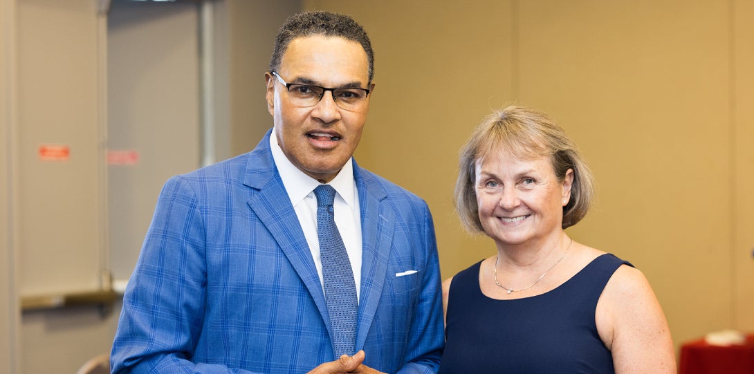 Dr. Freeman Hrabowski III, President Emeritus, UMBC and Provost Karen Colley