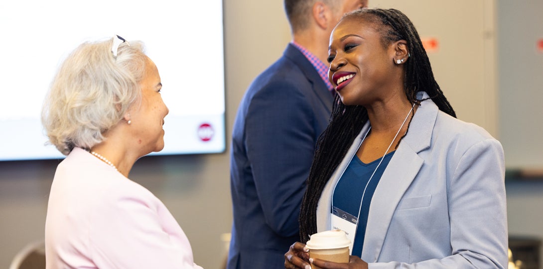 Chancellor Marie Lynn Miranda and Omolola Eniola-Adefeso, Dean, College of Engineering