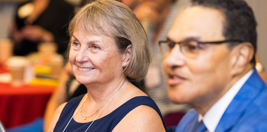 Provost Karen Colley and Dr. Freeman Hrabowski III, President Emeritusn UMBC